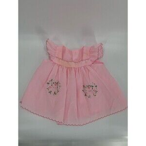 Vintage Baby Girl Dress Measures 24 Months Embroidered Duck Pink Cap Sleeve